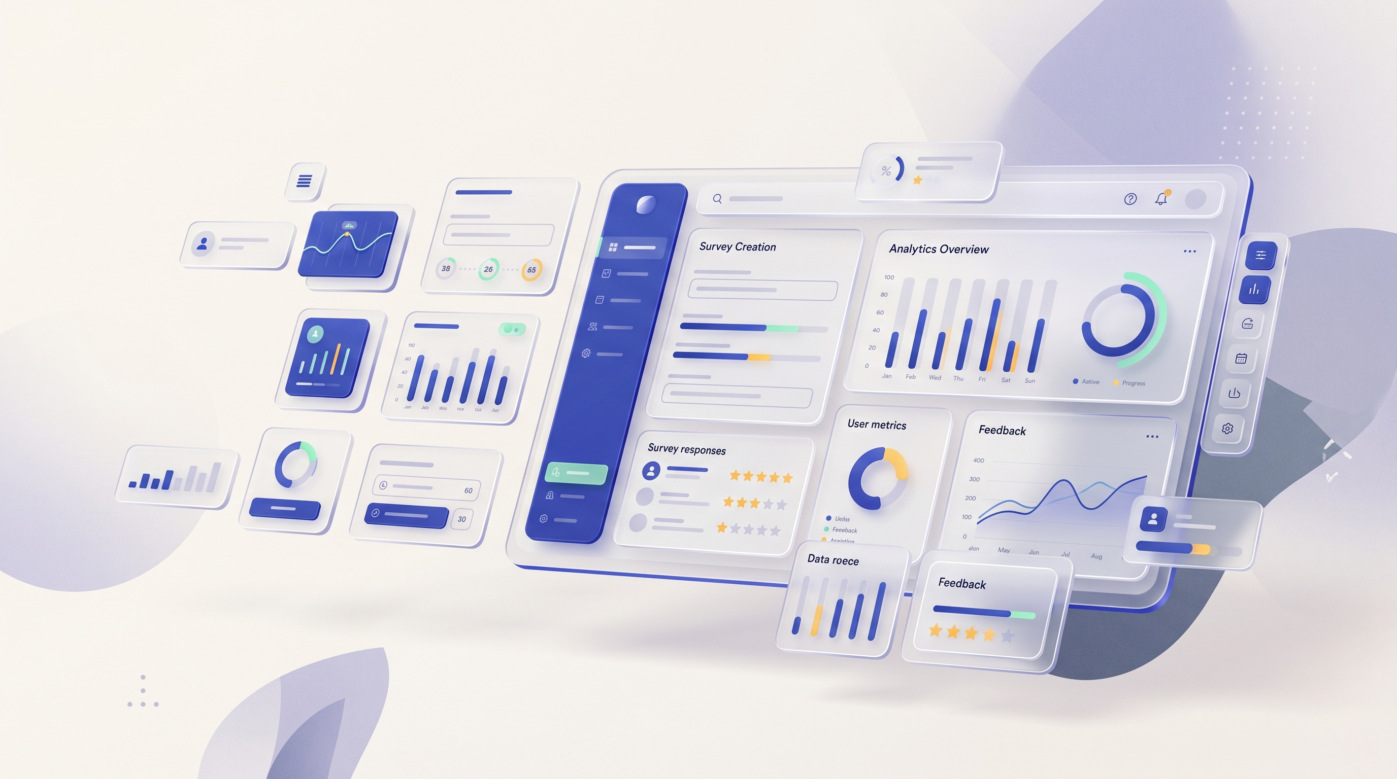Tailored survey dashboard with analytics